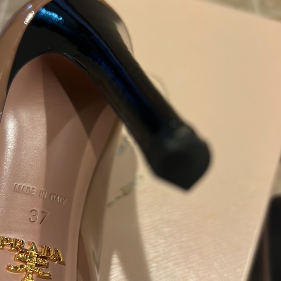 Prada Calzature Donna Heels size 37 - Tan/ Black - Picture 7 of 11